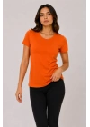 3’lü Kısa Kollu Bisiklet Yaka Basic Slim Fit T-Shirt - Kırmızı - Turuncu - Bej