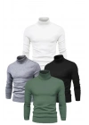 4 Adet Unisex Kaşkorse Boğazlı Full Likralı Fitilli Body Kazak