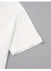 Baskılı Oversize Bisiklet Yaka T-shirt - Beyaz