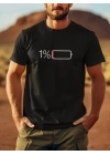 Baskılı Oversize Bisiklet Yaka T-shirt - Siyah