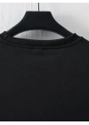 Baskılı Oversize Bisiklet Yaka T-shirt - Siyah