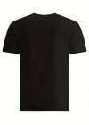 Baskılı Oversize Bisiklet Yaka T-shirt - Siyah