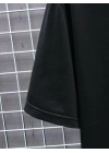 Baskılı Oversize Bisiklet Yaka T-shirt - Siyah