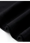 Baskılı Oversize Bisiklet Yaka T-shirt - Siyah