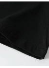 Baskılı Oversize Bisiklet Yaka T-shirt - Siyah
