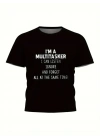 Baskılı Oversize Bisiklet Yaka T-shirt - Siyah