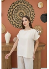 Bej T-Shirt Ve Pantolon Takım
