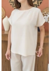 Bej T-Shirt Ve Pantolon Takım