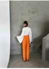 BEL LASTİK DETAYLI MODAL KUMAŞ PANTOLON - Orange