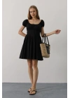 Beli Korseli Mini Elbise - Siyah