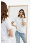 Bisiklet Yaka Tişört Regular Kalıp Basic Pamuklu Günlük Kullanım T-shirt - Beyaz
