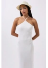 Çapraz Askılı Maxi Elbise