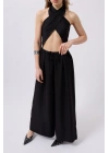 Düşük Bel Oversize Keten Pantolon