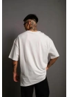 Erkek 24/1 Düz A Kalite Oversize T-shirt - Beyaz