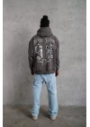 Erkek 98 Baskılı Kapşonlu Sweat - Gri
