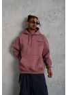 Erkek 98 Baskılı Kapşonlu Sweat - Gül Kurusu