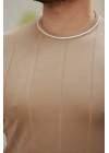 Erkek Bisiklet Yaka çizgi Desenli Ribanalı Kısa Kollu Tshirt