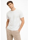 Erkek Bisiklet Yaka Tişört Regular Kalıp Basic Pamuklu Günlük Kullanım T-shirt - Beyaz