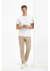 Erkek Bisiklet Yaka Tişört Regular Kalıp Basic Pamuklu Günlük Kullanım T-shirt - Beyaz