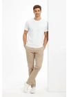 Erkek Bisiklet Yaka Tişört Regular Kalıp Basic Pamuklu Günlük Kullanım T-shirt - Beyaz
