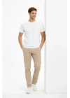 Erkek Bisiklet Yaka Tişört Regular Kalıp Basic Pamuklu Günlük Kullanım T-shirt - Beyaz