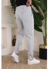 Erkek Casual Slim Fit Cord Desenli Kumaş Pantolon