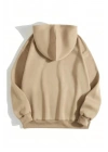 Erkek Düz Kapüşonlu Sweat - Bej