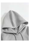 Erkek Düz Kapüşonlu Sweat - Boyalı Gri