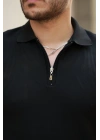 Erkek Fermuarlı Yakalı Kısa Kollu Tshirt