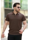Erkek Fermuarlı Yakalı Kısa Kollu Tshirt