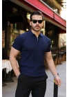 Erkek Fermuarlı Yakalı Kısa Kollu Tshirt