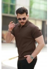 Erkek Fermuarlı Yakalı Kısa Kollu Tshirt