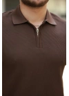 Erkek Fermuarlı Yakalı Kısa Kollu Tshirt