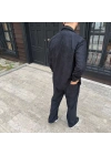 Erkek Fitilli Kadife Cepli Buggy Pantolon Oversize Rahat Kalıp - Siyah