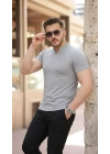 Erkek Hakim Yaka Dokuma Pamuklu Kumaş Kısa Kollu T-shirt