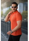 Erkek Hakim Yaka Dokuma Pamuklu Kumaş Kısa Kollu Tişört