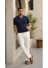 Erkek İç Göstermez Yıkamalı Keten Pantolon