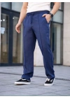 Erkek Keten Cepli Çıma Dikişli Jogger Buggy Pantalon Rahat Kalıp - Lacivert
