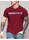 Erkek Kısa Kollu Nasa Baskı Basic Erkek T-shirt