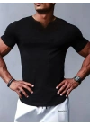 Erkek Kısa Kollu V Yaka Süprem T-shirt