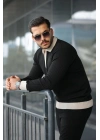 Erkek Kol Ve Yaka Detaylı Uzun Kollu Triko