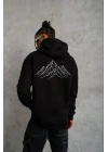 Erkek Nihilist Penguen Özel Tasarım Oversize Kapüşonlu Sweatshirt - Siyah