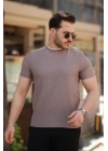 Erkek Omuzlar çizgi Detaylı Kısa Kollu T-shirt