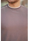 Erkek Omuzlar çizgi Detaylı Kısa Kollu T-shirt