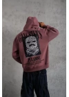 Erkek Paradise Baskılı Kapüşonlu Sweat - Gül Kurusu