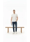 Erkek Pike Kumaş Düğmeli Yaka Regular Fit Günlük Kısa Kol Tişört T-shirt - Beyaz