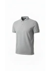 Erkek Pike Kumaş Düğmeli Yaka Regular Fit Günlük Kısa Kol Tişört T-shirt - Gri