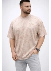 Erkek Premium Tişört OSY Yumuşak Dokulu Yıkamalı Oversize T-Shirt - Bej