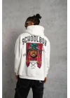 Erkek SCHOOL BOY Baskılı Kapüşonlu Sweat - Beyaz