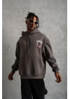 Erkek SCHOOL BOY Baskılı Kapüşonlu Sweat - Gri